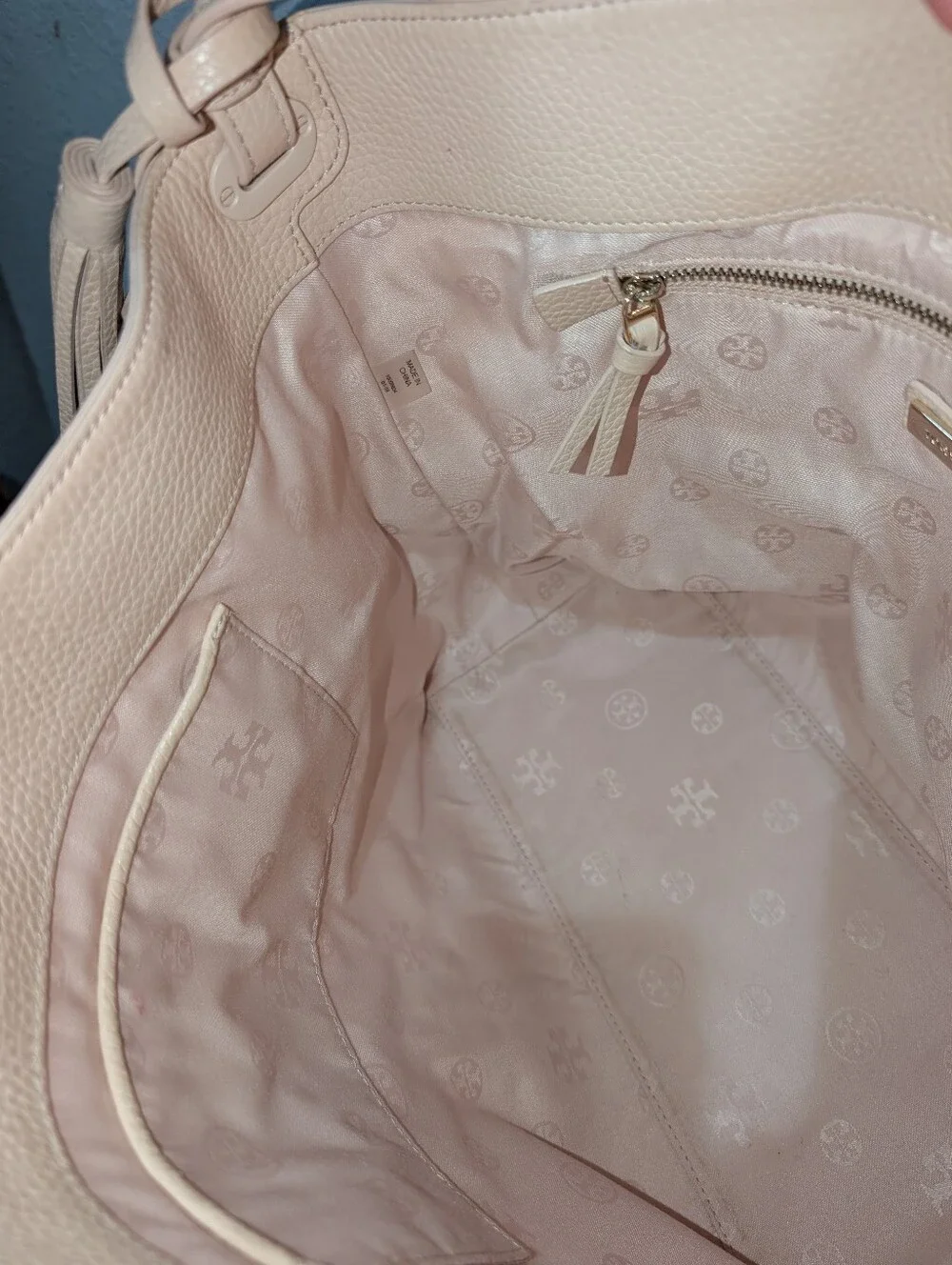 Tory Burch Thea Pebbled Leather Slouchy Hobo Bag & Matching Zip Wallet Set